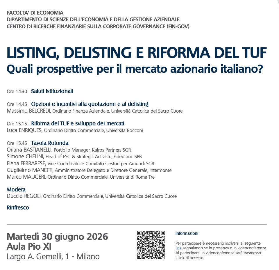 Listing, delisting e riforma del TUF